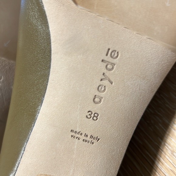 AEYDE  kitten heels Molly ankle boots with stripes of Croc- Embossed  NWOB - Picture 11 of 12